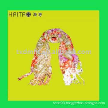 new fashion long flower women viscose scarf shawl with high quality